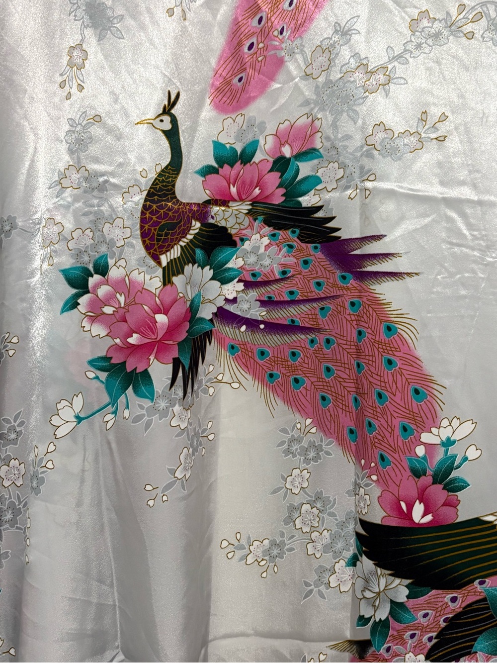 Silky Peacock Floral Robe - Picture 5 of 5